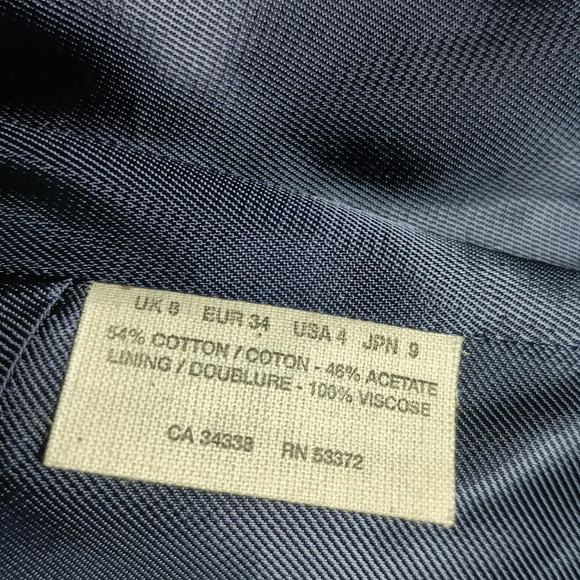 Nicole FARHI Coat Womens 8 Navy Double Breasted Shawl Collar Satin Lined Dressy - Picture 12 of 13